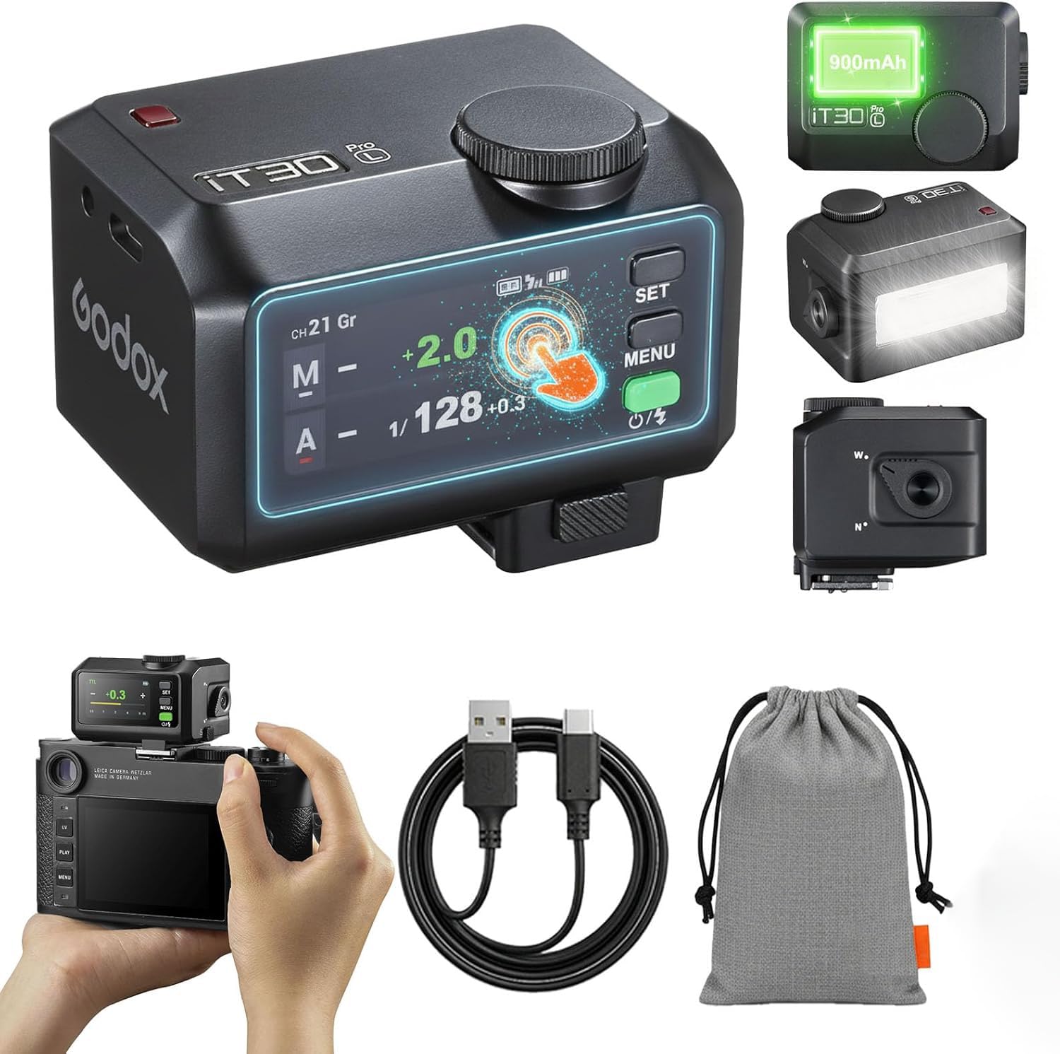 Amazon.com : Godox IT30Pro L Mini TTL Flash for Leica Cameras, 2.4